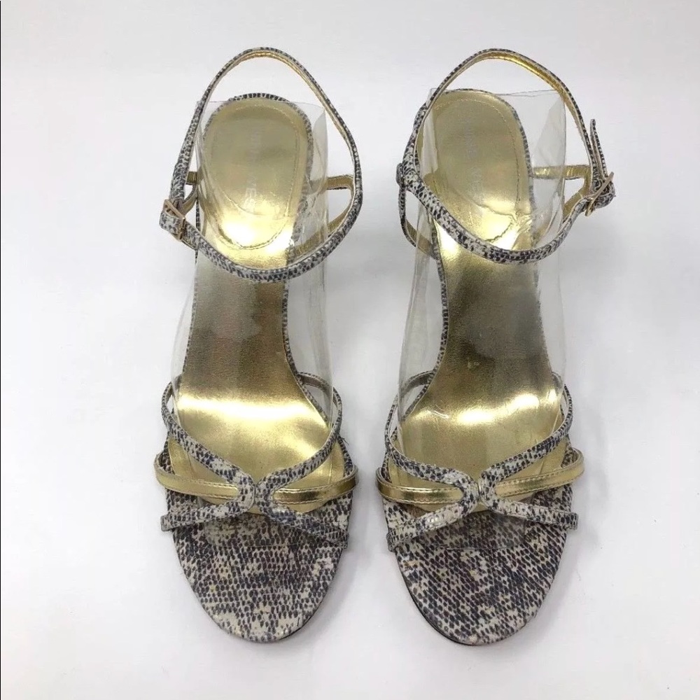 Nine West Leather Sandals Heel Shoes Ankle Strap
